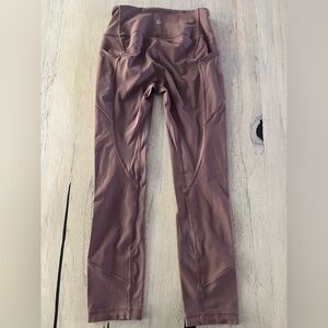 Lululemon Womens All The Right Places Crop II Leggings Pink Mauve Size 4